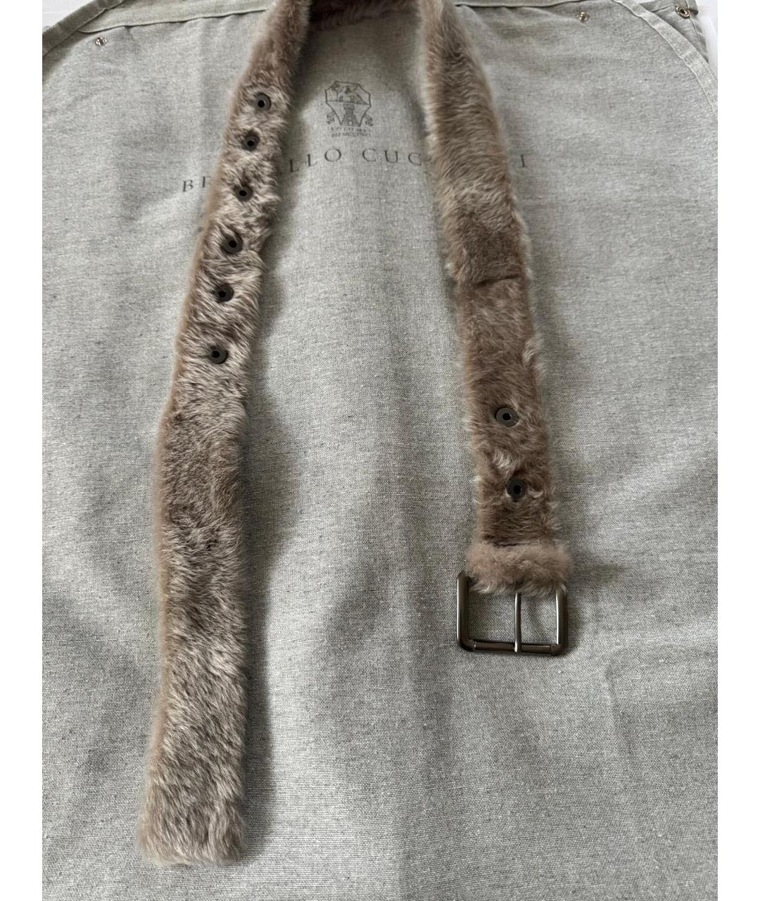 BRUNELLO CUCINELLI Бежевая меховая дубленка, фото 6