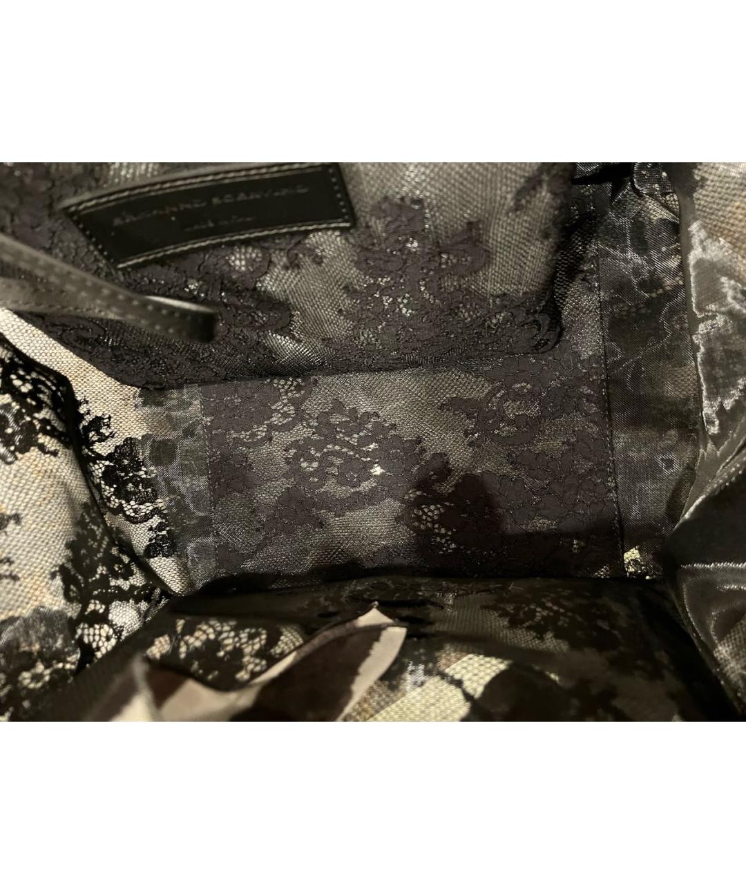 ERMANNO SCERVINO Черная тканевая сумка тоут, фото 7