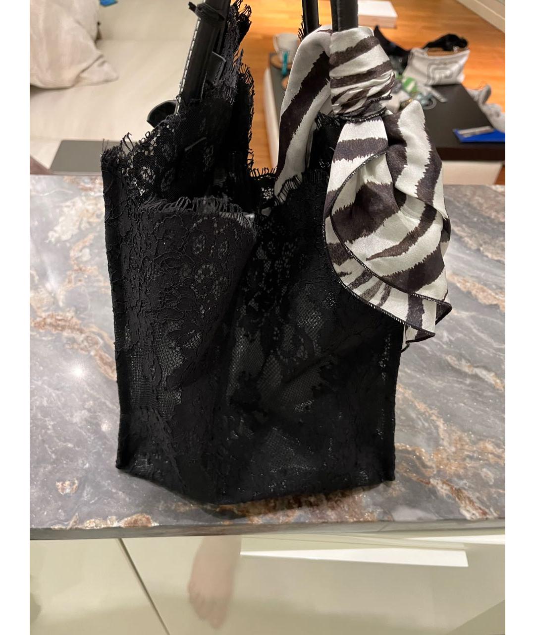 ERMANNO SCERVINO Черная тканевая сумка тоут, фото 3