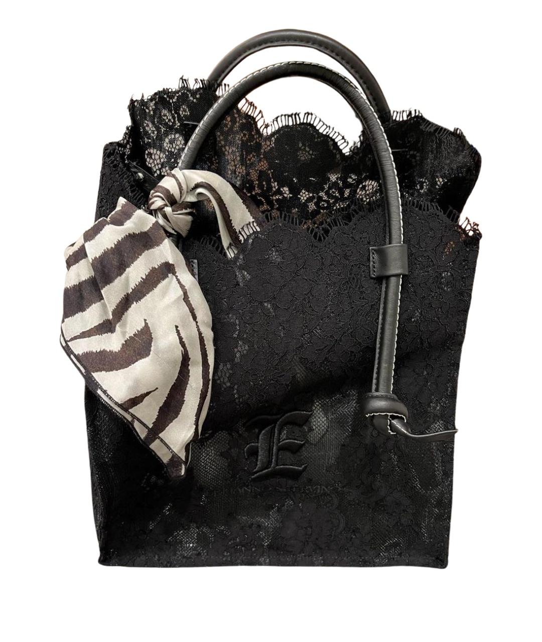 ERMANNO SCERVINO Черная тканевая сумка тоут, фото 1