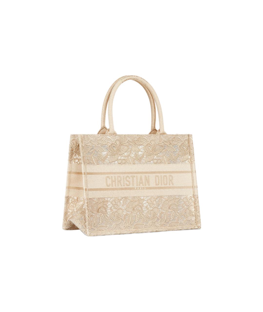 CHRISTIAN DIOR Бежевая жаккардовая сумка через плечо, фото 2