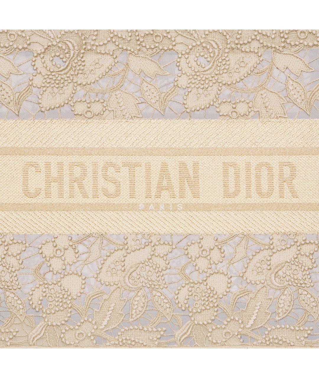 CHRISTIAN DIOR Бежевая жаккардовая сумка через плечо, фото 5