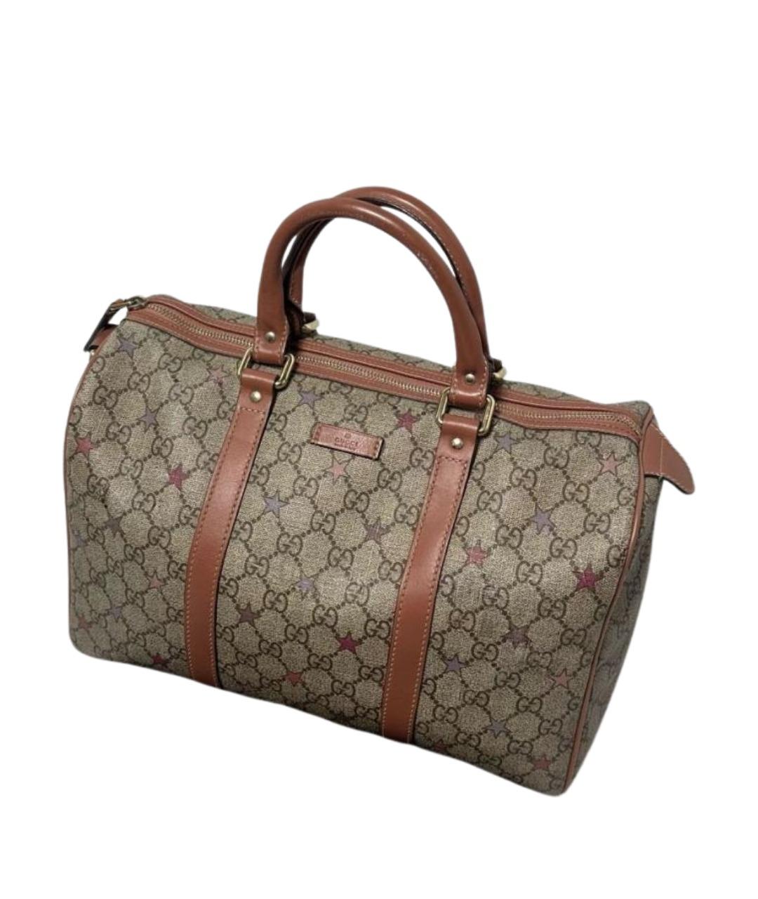 GUCCI Коричневая хлопковая сумка с короткими ручками, фото 1