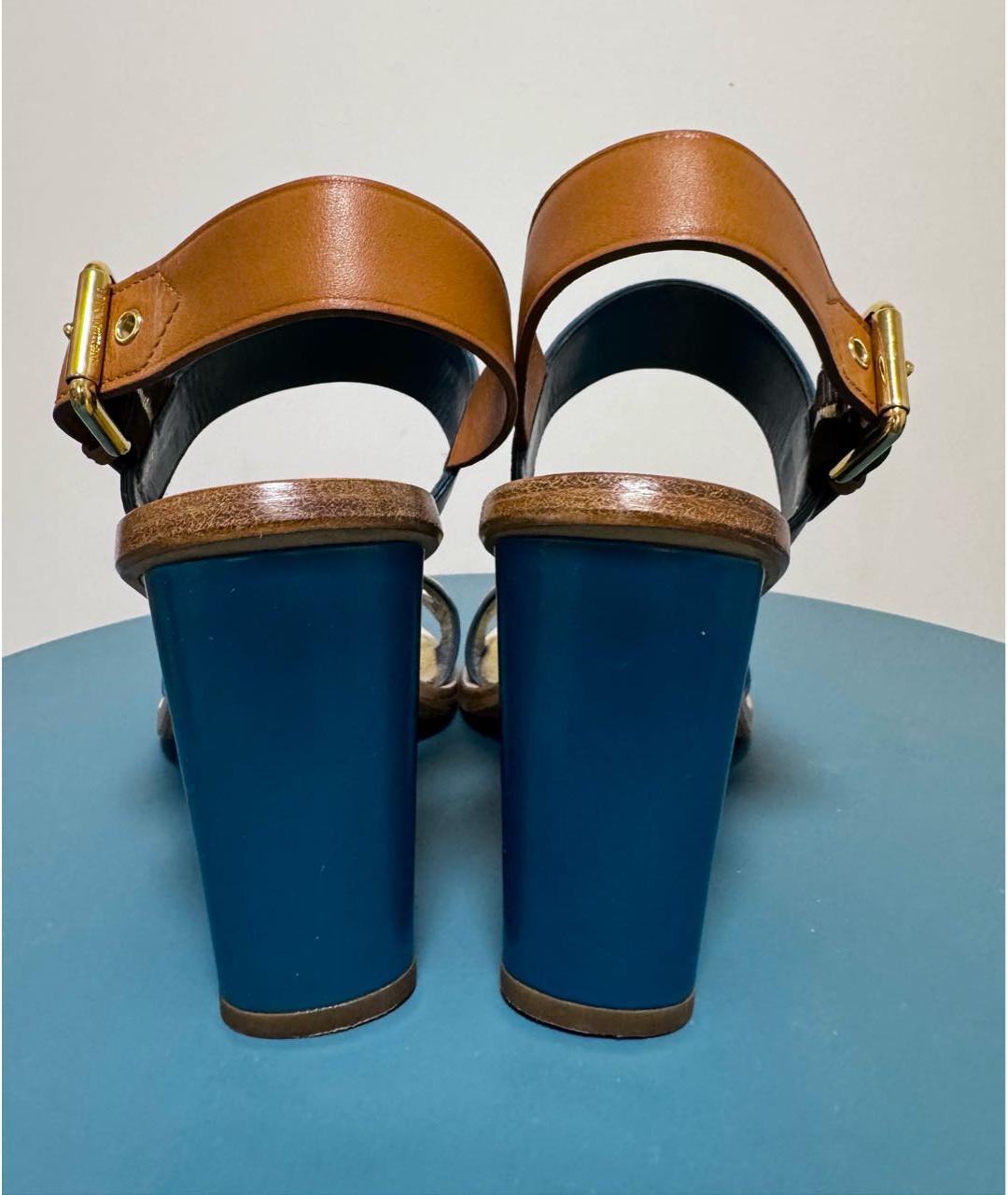 LOUIS VUITTON Мульти кожаные босоножки, фото 4