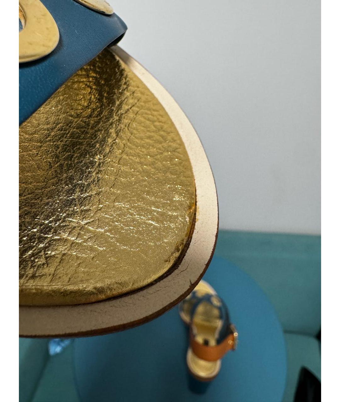 LOUIS VUITTON Мульти кожаные босоножки, фото 6