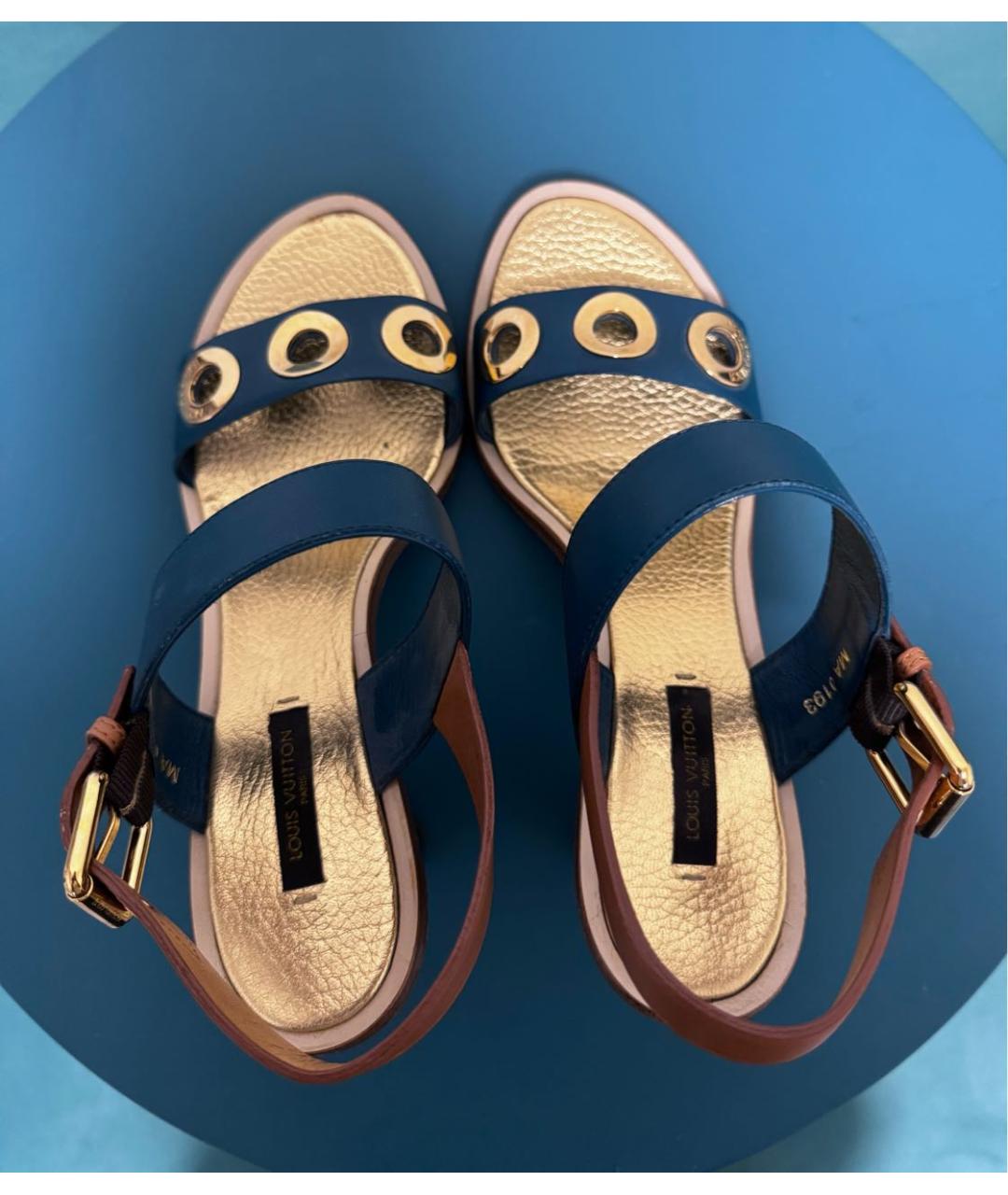 LOUIS VUITTON Мульти кожаные босоножки, фото 3