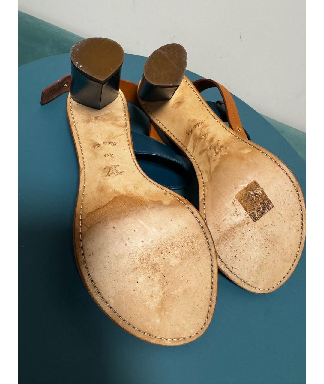 LOUIS VUITTON Мульти кожаные босоножки, фото 5