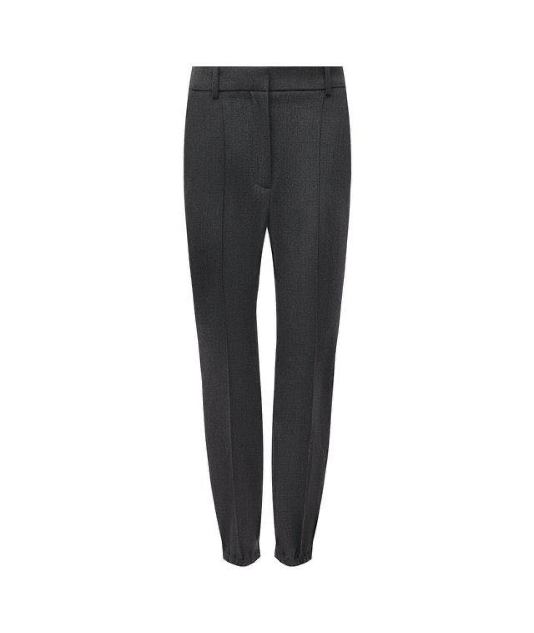 ALEXANDER MCQUEEN Серые шерстяные прямые брюки, фото 1