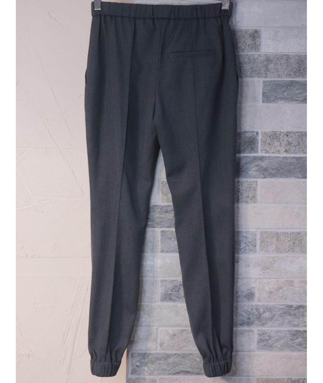 ALEXANDER MCQUEEN Серые шерстяные прямые брюки, фото 3