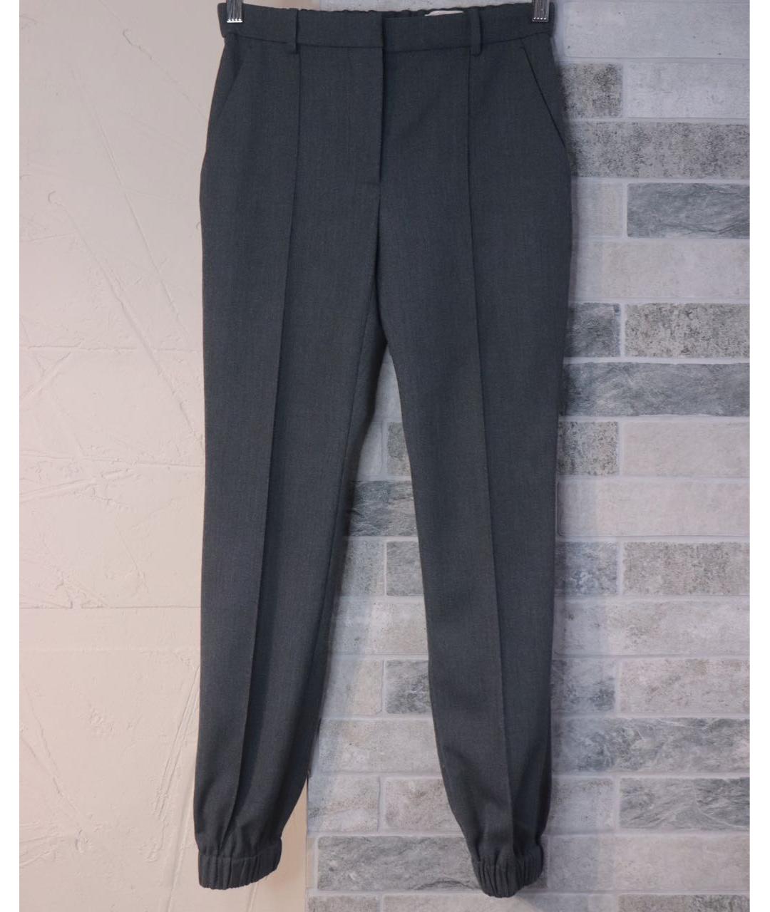 ALEXANDER MCQUEEN Серые шерстяные прямые брюки, фото 2