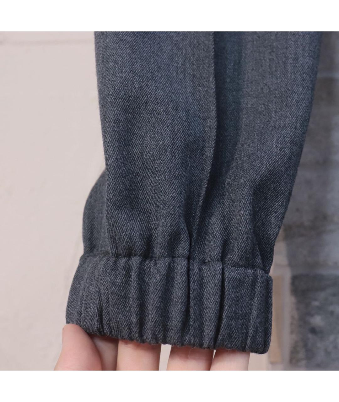 ALEXANDER MCQUEEN Серые шерстяные прямые брюки, фото 6