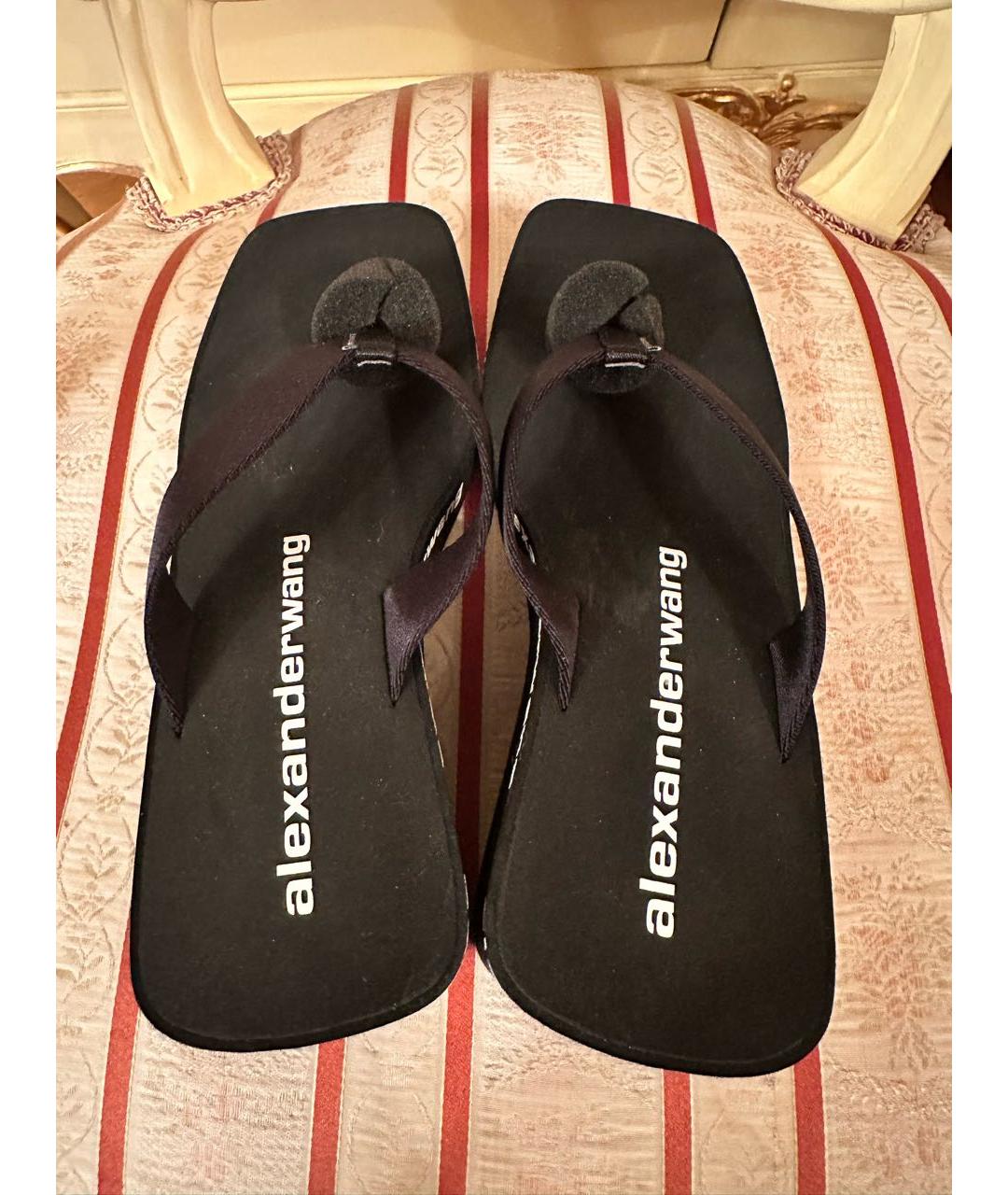 ALEXANDER WANG Черные резиновые шлепанцы, фото 3