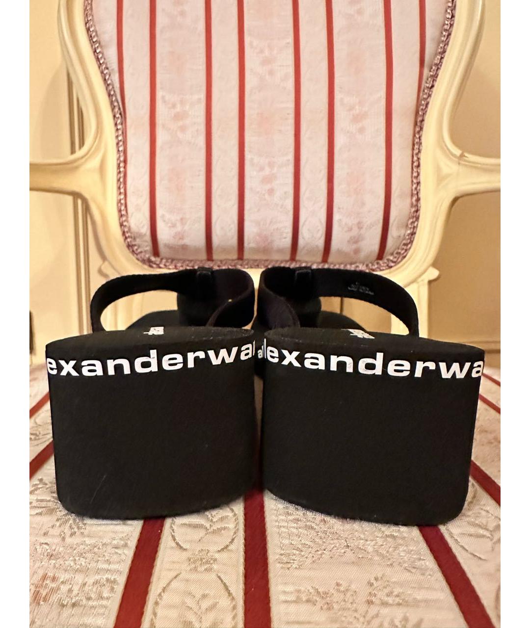 ALEXANDER WANG Черные резиновые шлепанцы, фото 4