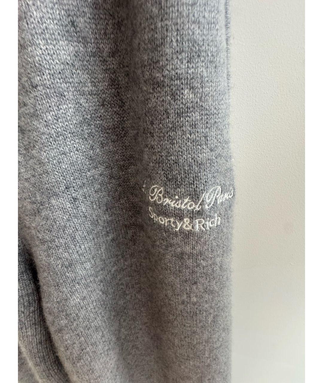 SPORTY AND RICH Антрацитовые кашемировые брюки широкие, фото 4