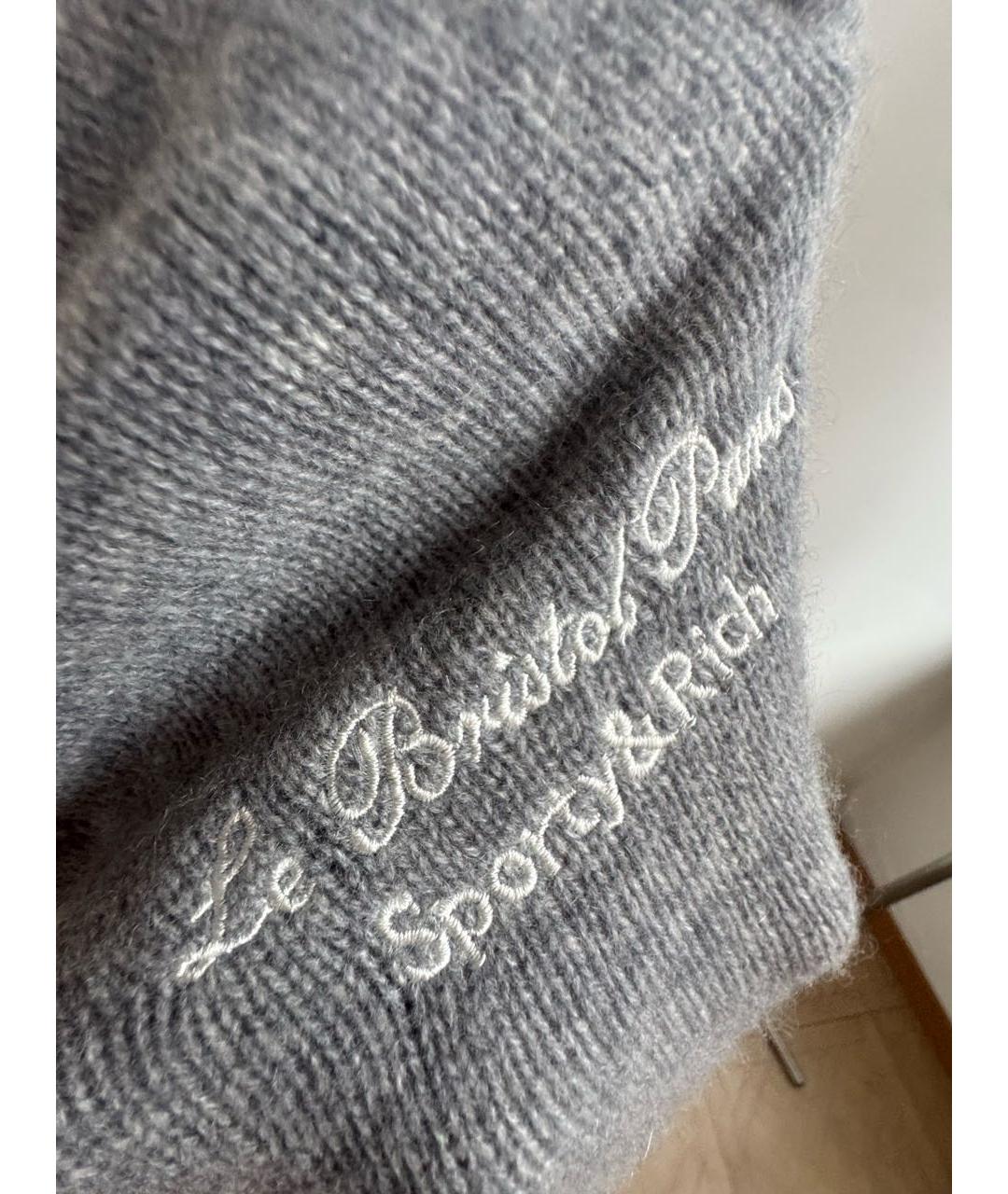 SPORTY AND RICH Антрацитовые кашемировые брюки широкие, фото 7