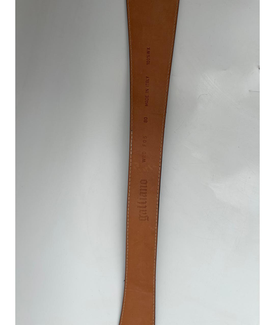 JOHN GALLIANO Черный кожаный ремень, фото 3