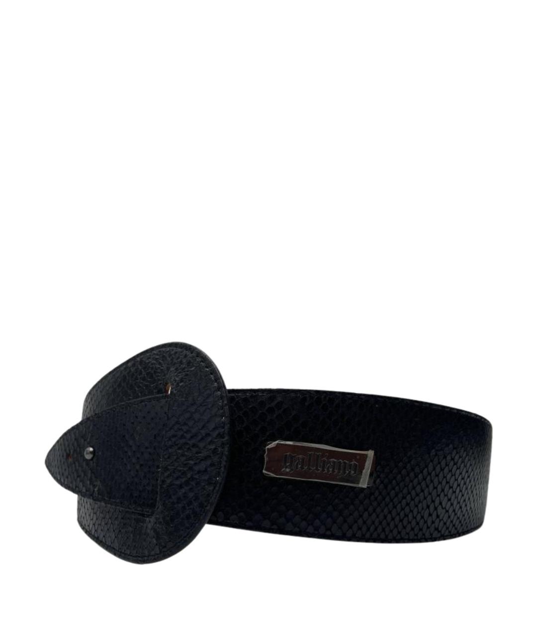 JOHN GALLIANO Черный кожаный ремень, фото 5