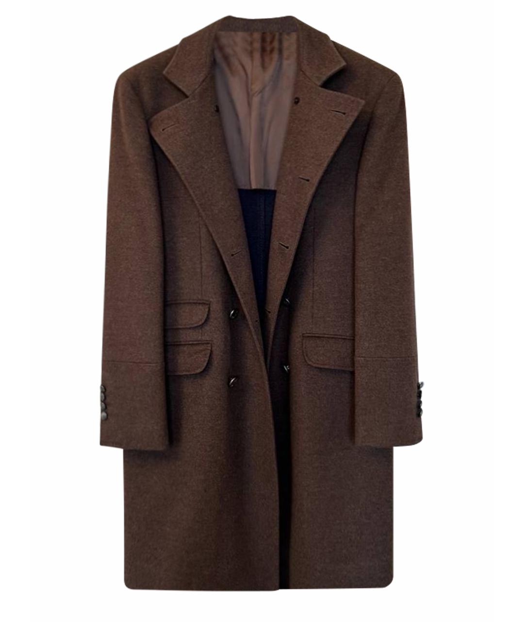 BRUNELLO CUCINELLI Коричневое шерстяное пальто, фото 1