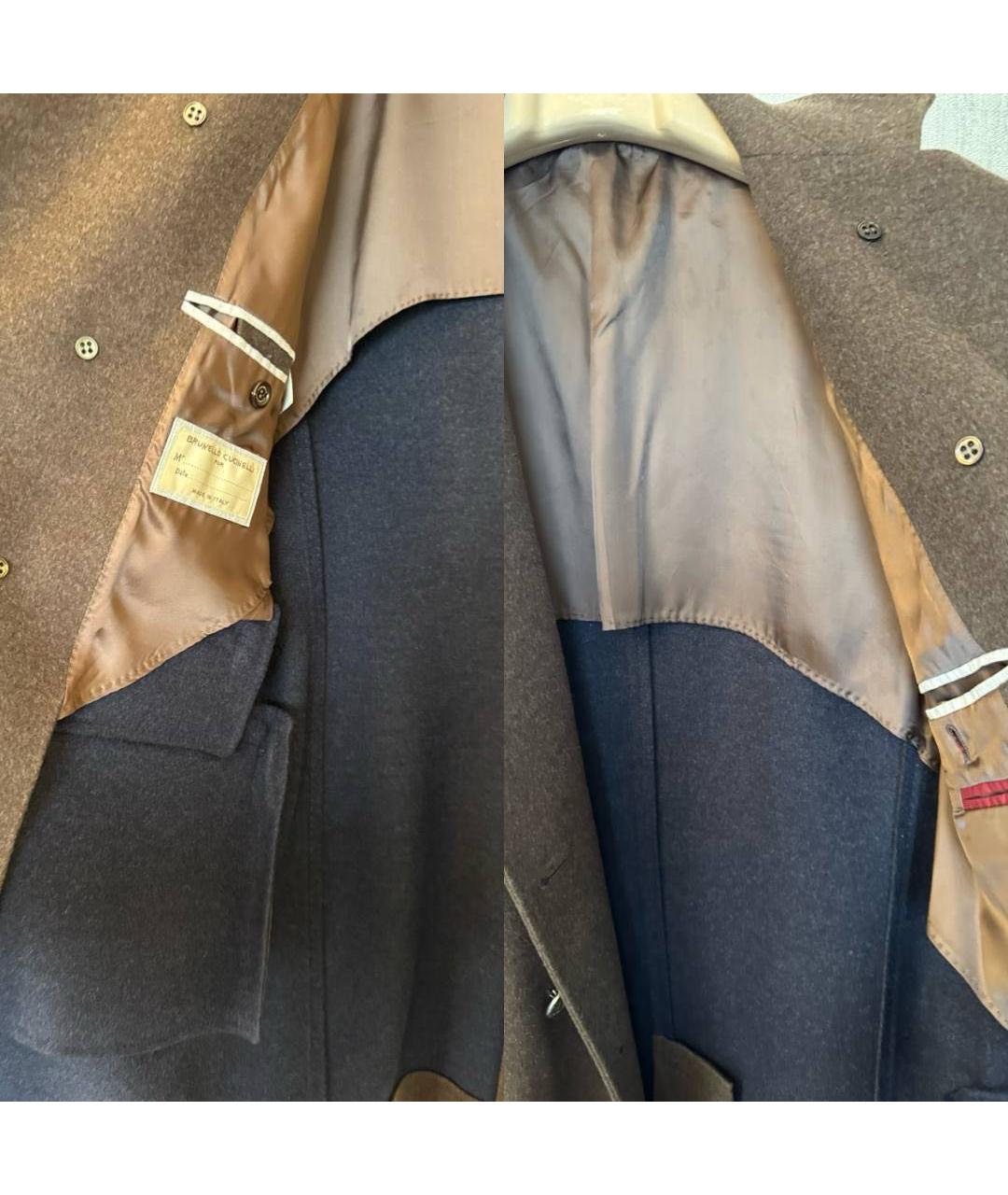 BRUNELLO CUCINELLI Коричневое шерстяное пальто, фото 7