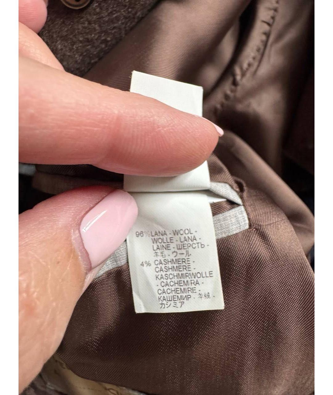 BRUNELLO CUCINELLI Коричневое шерстяное пальто, фото 8