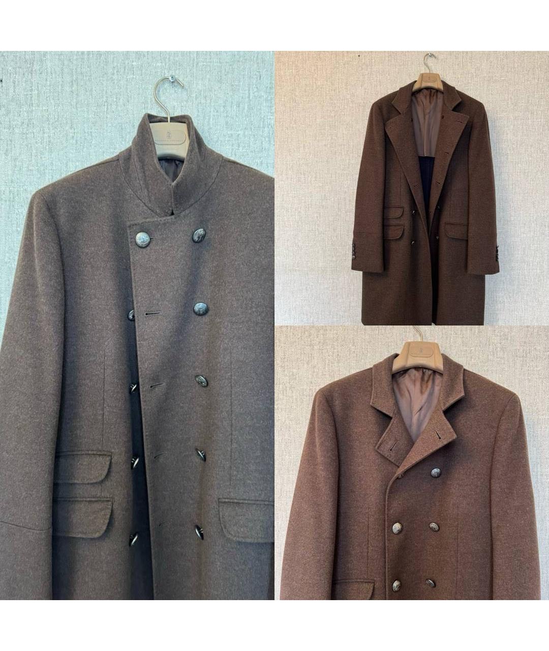 BRUNELLO CUCINELLI Коричневое шерстяное пальто, фото 5