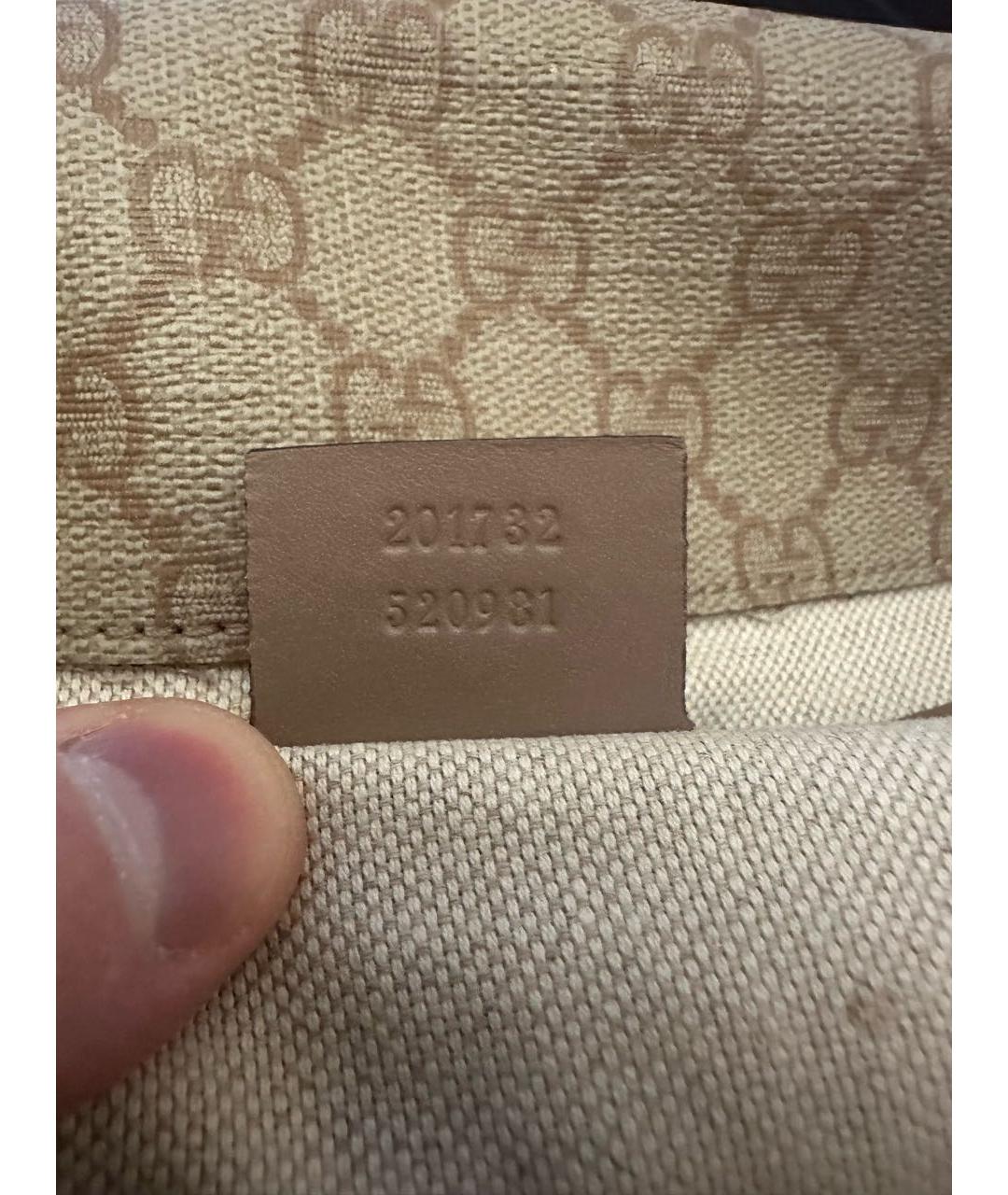 GUCCI Бежевая хлопковая сумка через плечо, фото 5