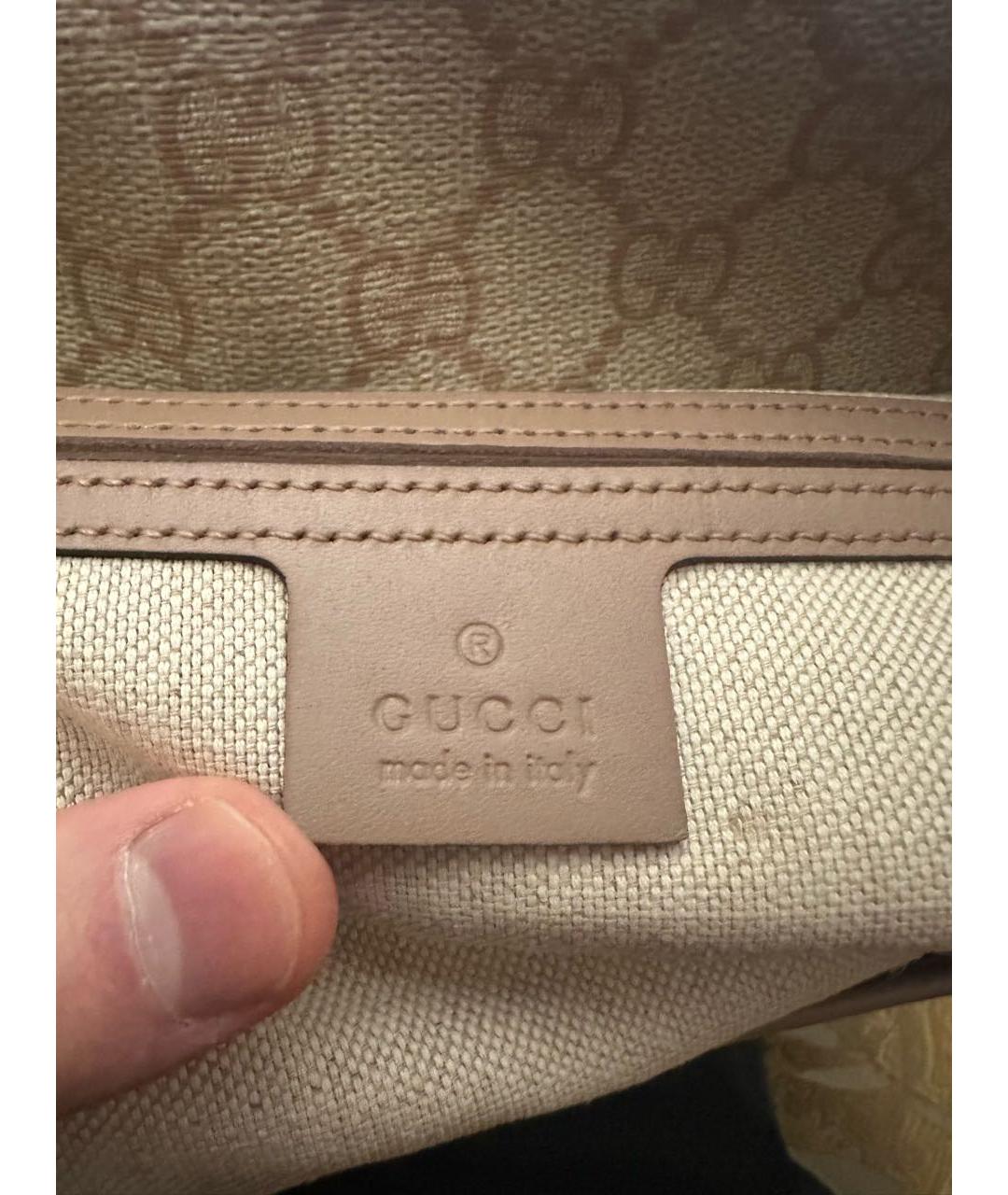 GUCCI Бежевая хлопковая сумка через плечо, фото 4