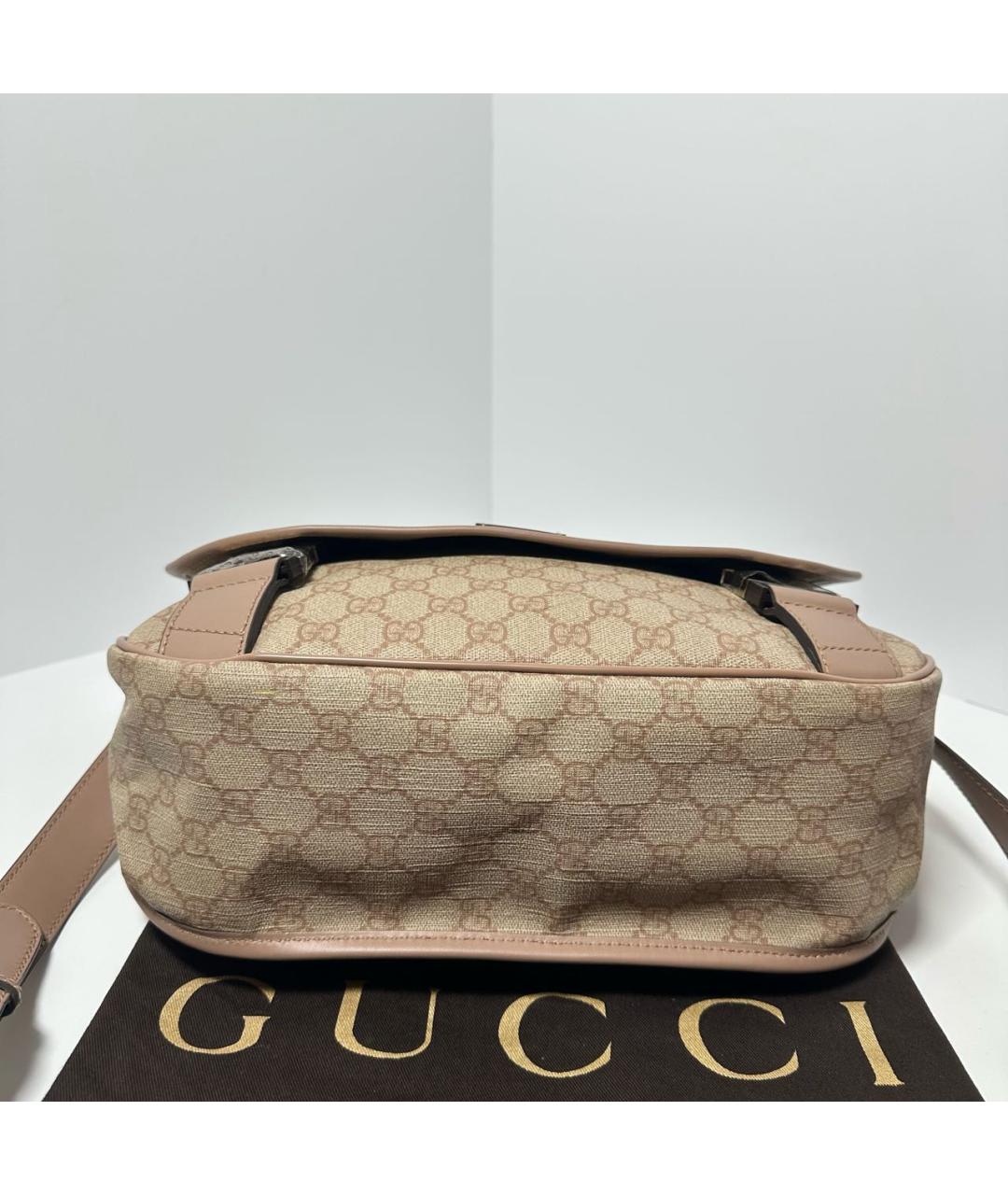 GUCCI Бежевая хлопковая сумка через плечо, фото 3