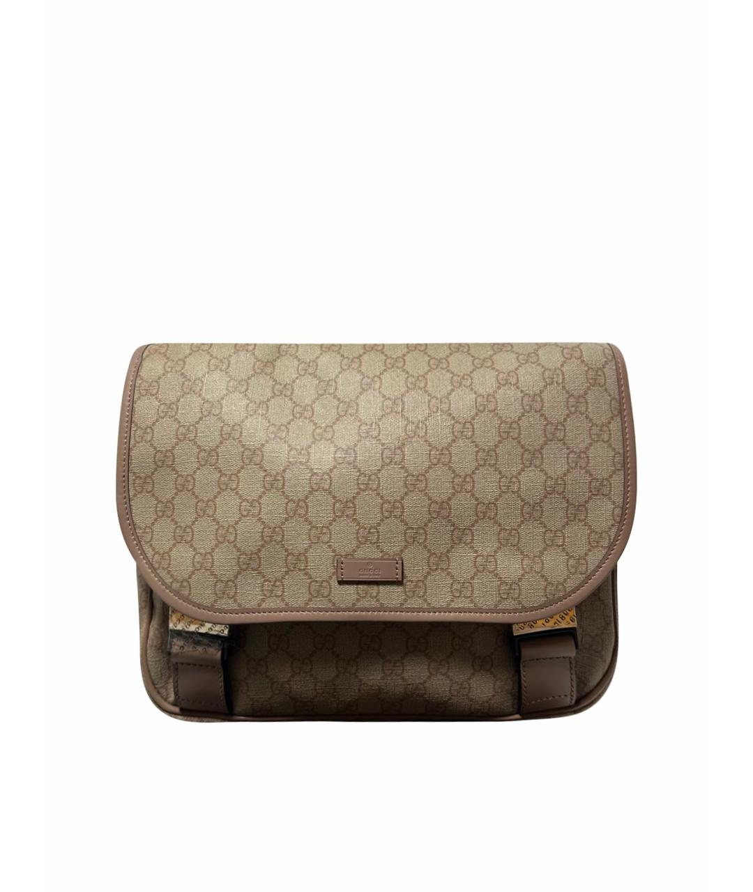 GUCCI Бежевая хлопковая сумка через плечо, фото 1