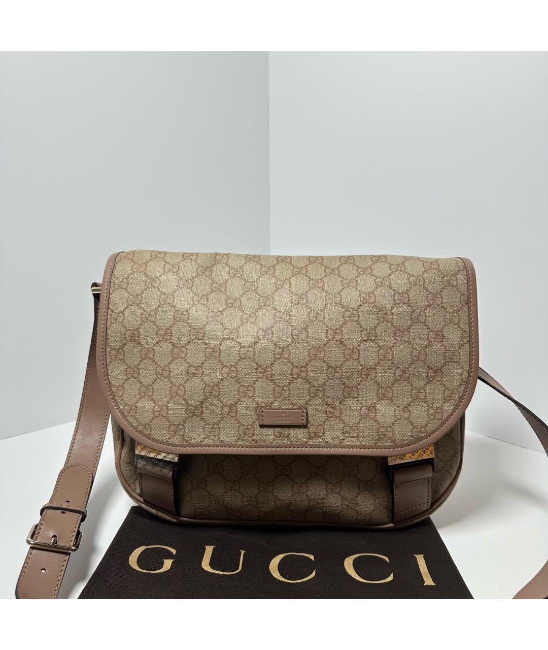 GUCCI Бежевая хлопковая сумка через плечо, фото 6