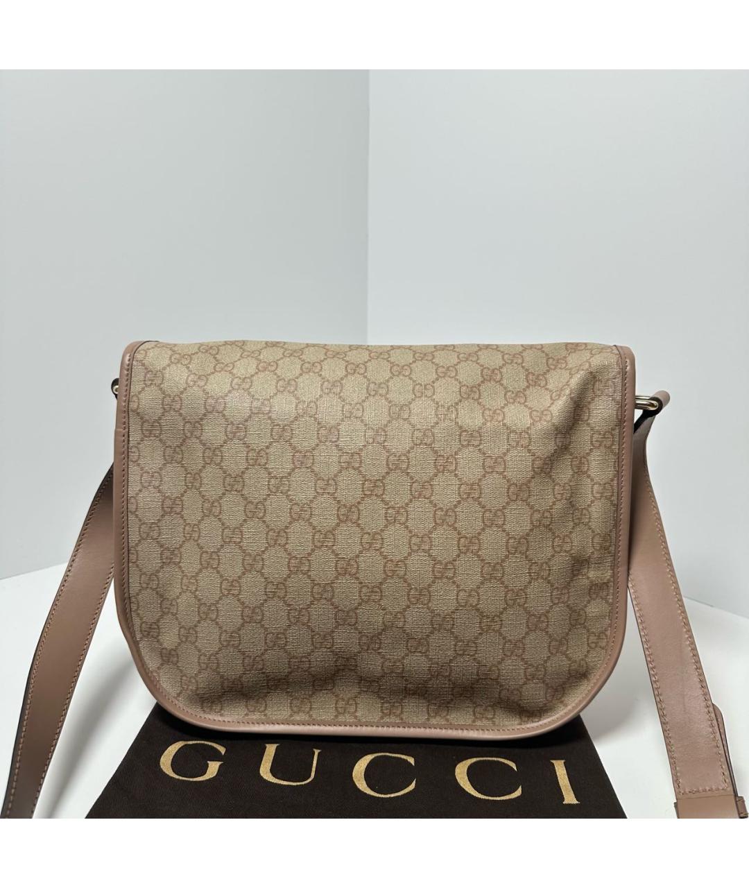 GUCCI Бежевая хлопковая сумка через плечо, фото 2