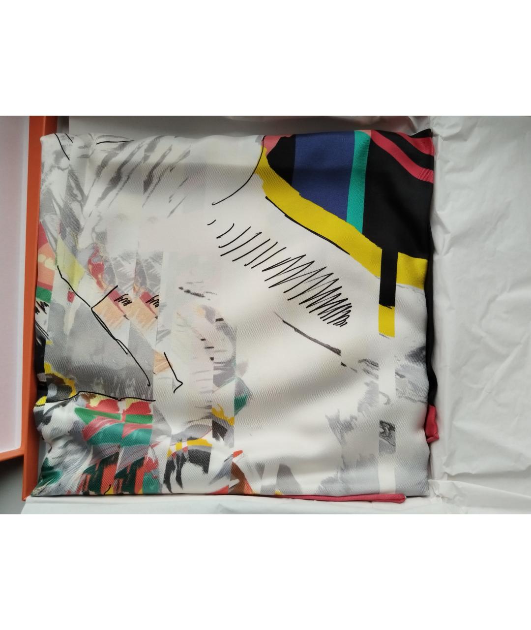 HERMES Мульти шелковый платок, фото 5