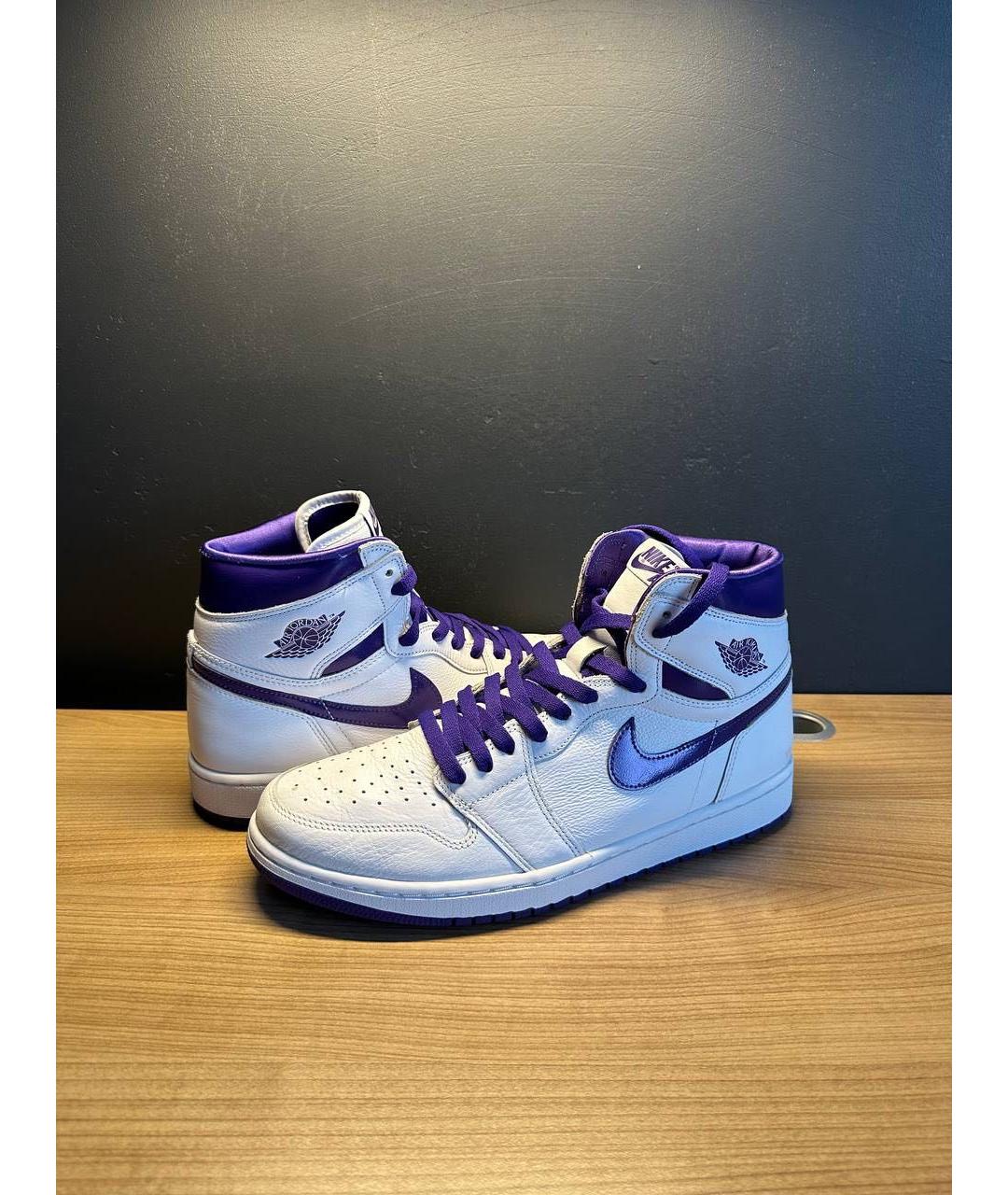 JORDAN Белые кожаные высокие кроссовки / кеды, фото 7