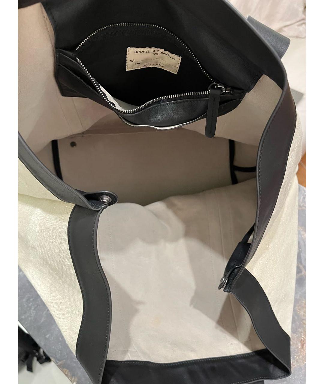 BRUNELLO CUCINELLI Бежевая тканевая сумка тоут, фото 4