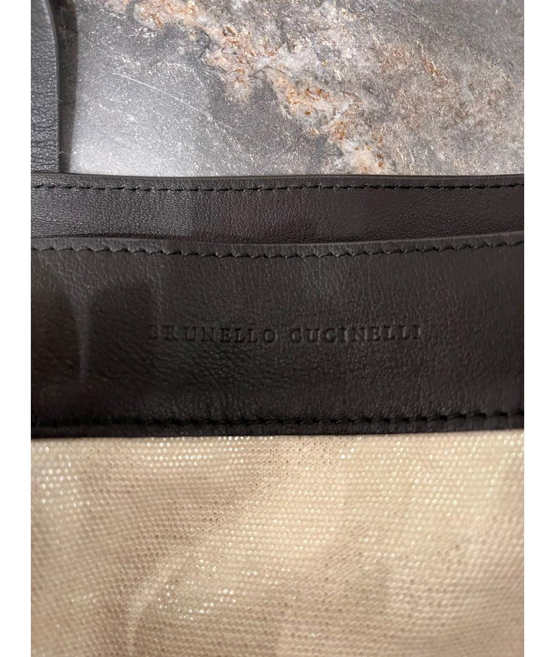 BRUNELLO CUCINELLI Бежевая тканевая сумка тоут, фото 7