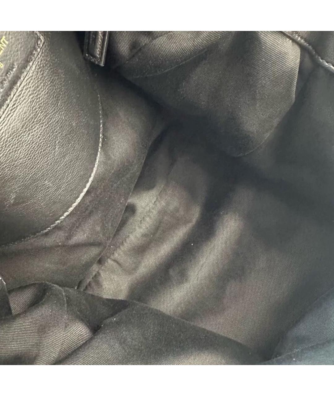 SAINT LAURENT Черная кожаная сумка через плечо, фото 5