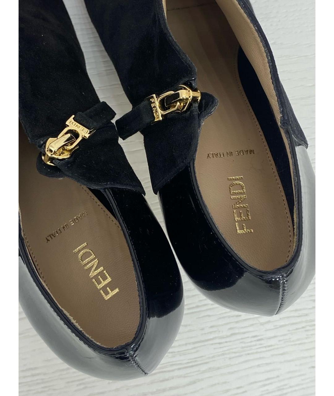 FENDI Черные замшевые ботильоны, фото 8