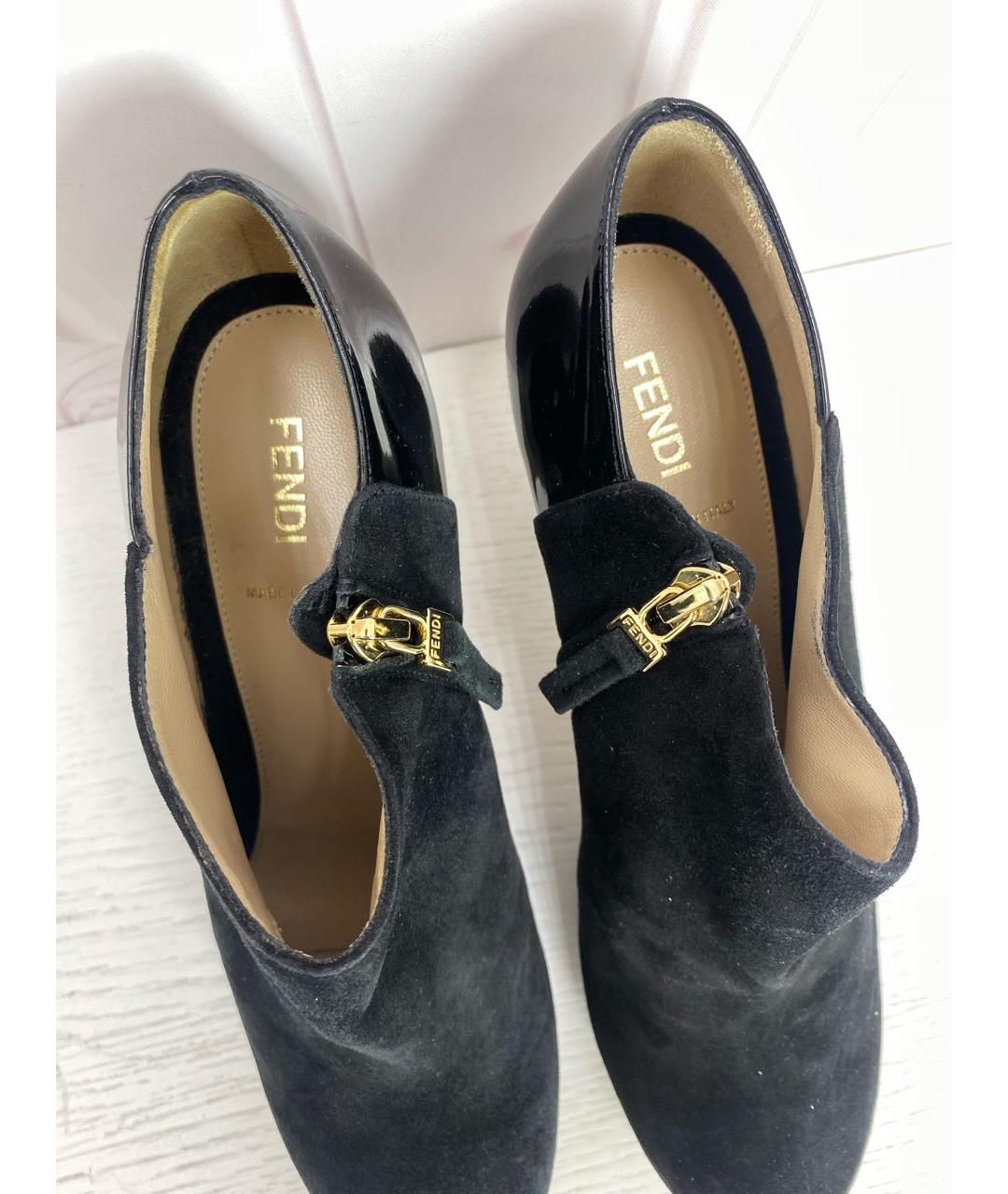 FENDI Черные замшевые ботильоны, фото 3