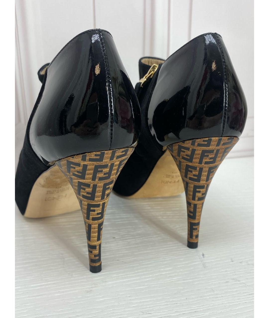 FENDI Черные замшевые ботильоны, фото 4