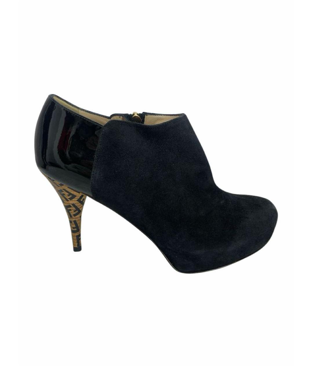 FENDI Черные замшевые ботильоны, фото 1