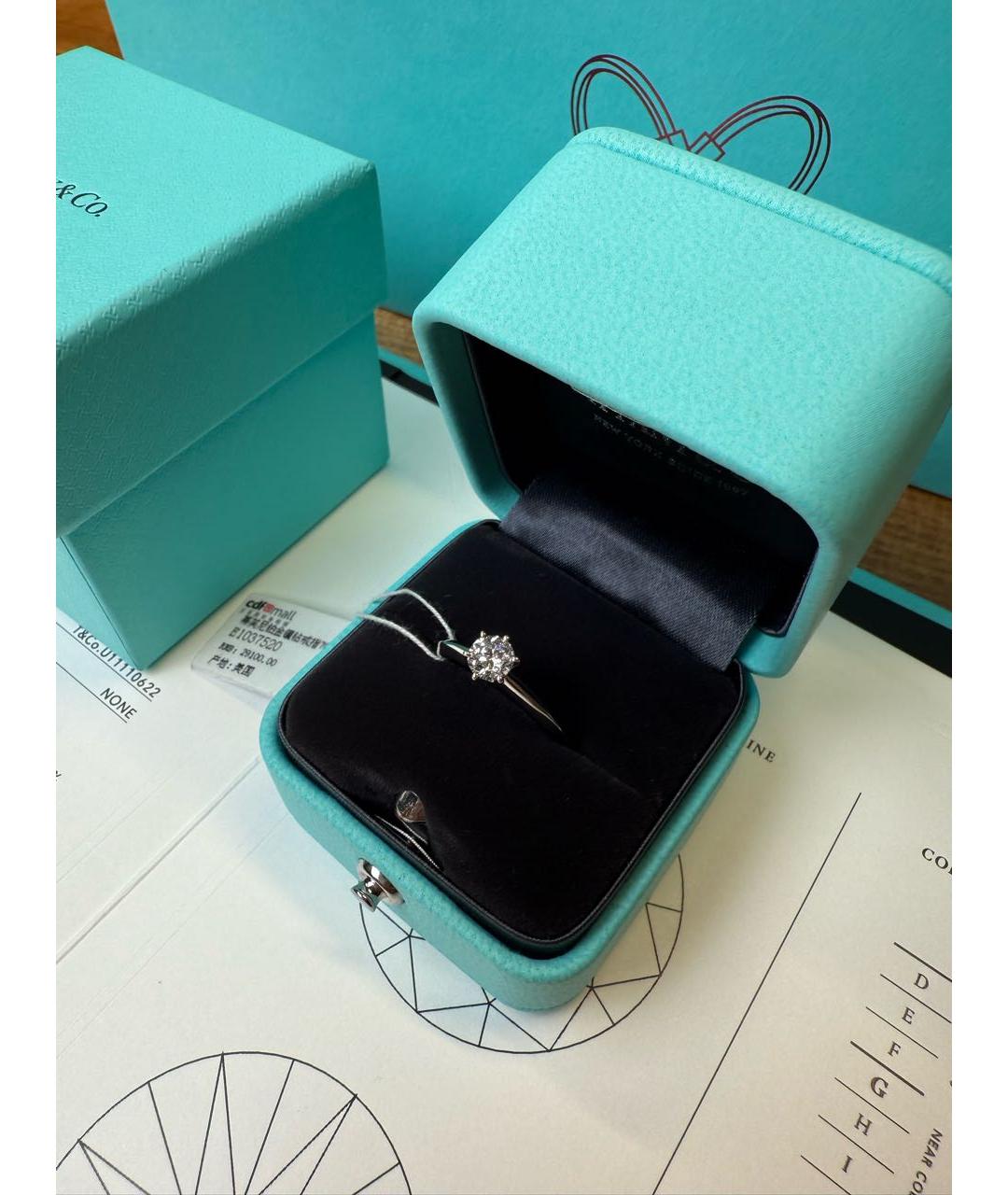 TIFFANY&CO Серебряное платиновое кольцо, фото 5