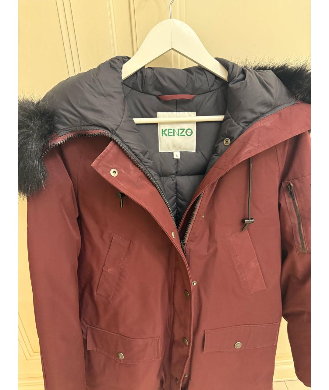 KENZO Бордовая полиэстеровая парка, фото 3