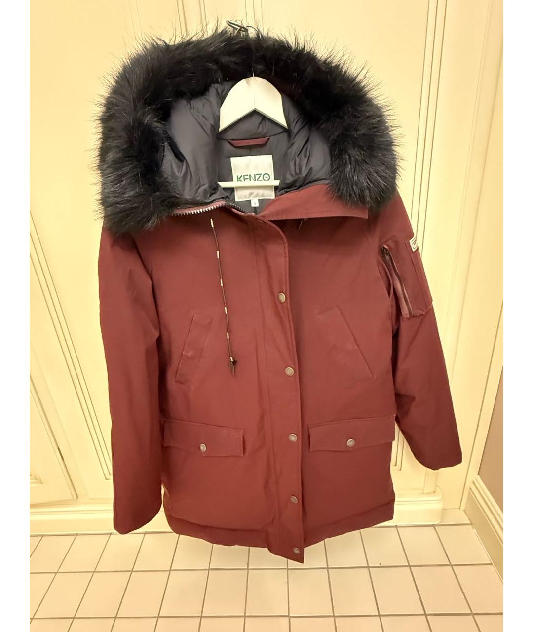 KENZO Бордовая полиэстеровая парка, фото 2