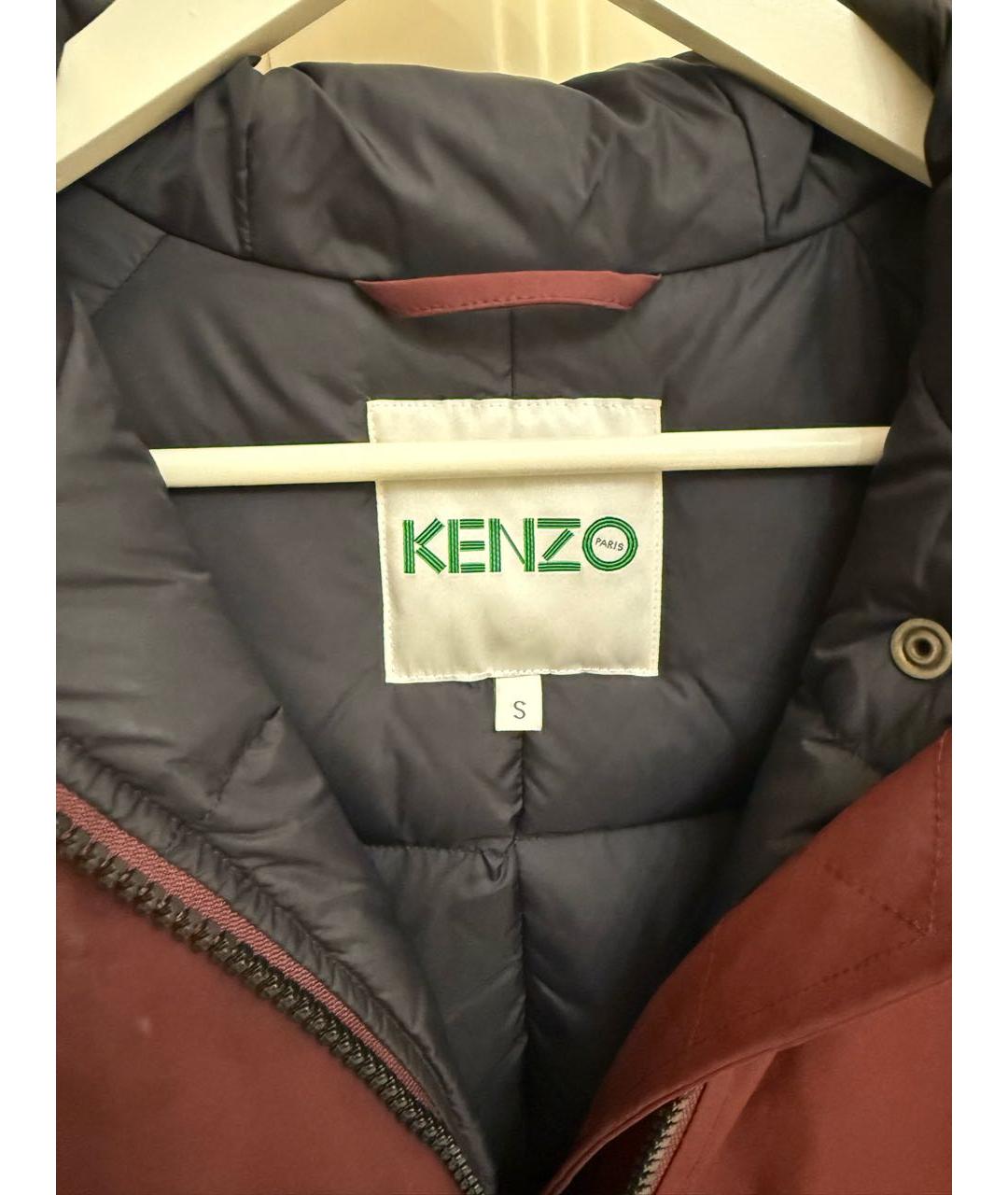 KENZO Бордовая полиэстеровая парка, фото 4