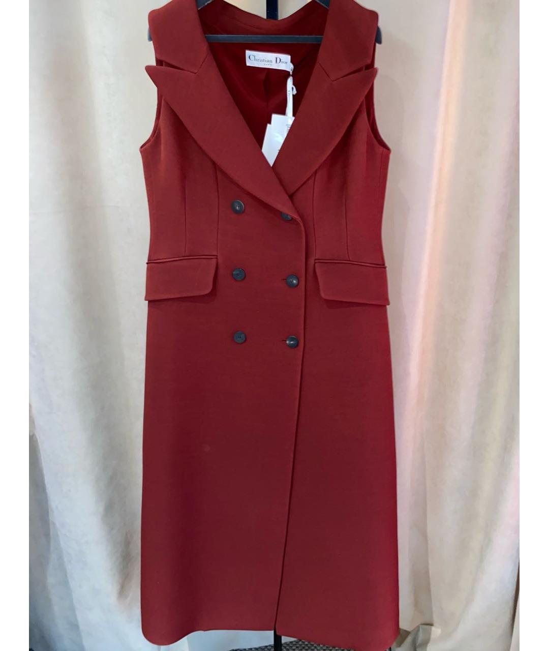 CHRISTIAN DIOR Бордовый шерстяной жилет, фото 8