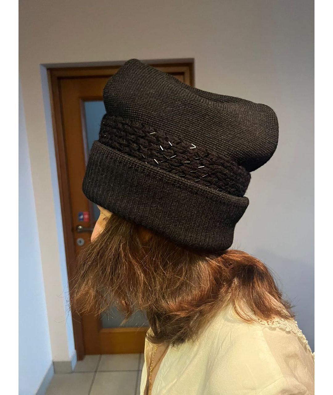 PRADA Антрацитовая шерстяная шапка, фото 2