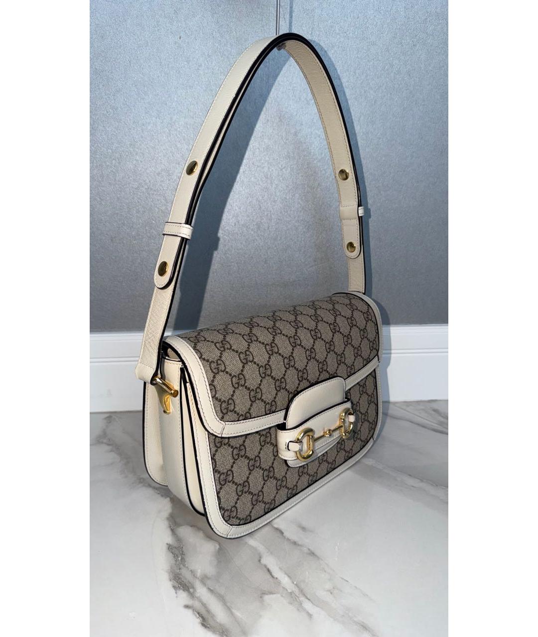 GUCCI Серая кожаная сумка через плечо, фото 2