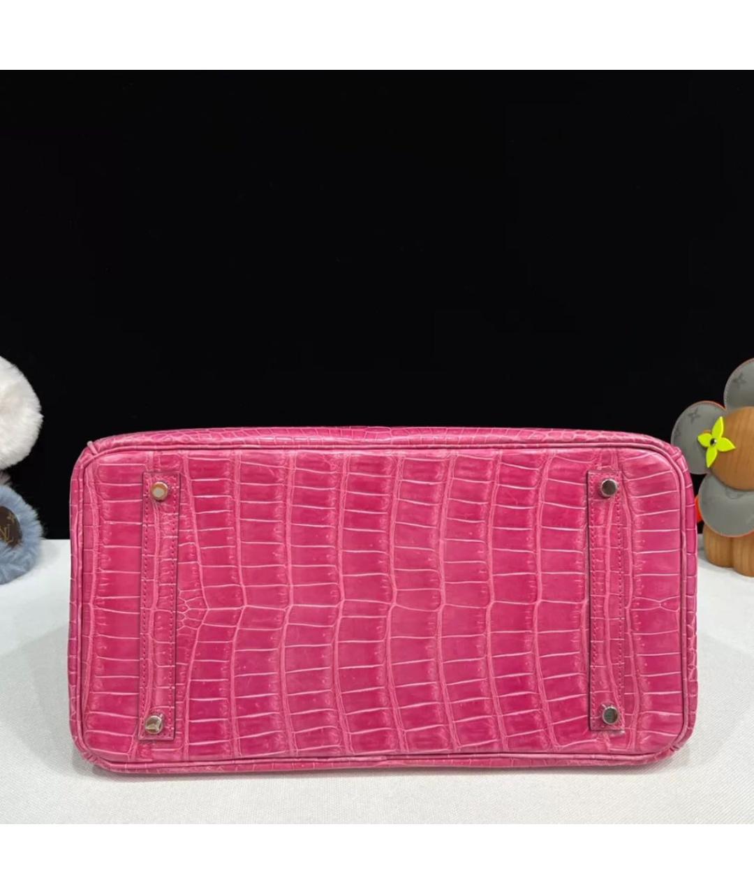 HERMES Розовая кожаная сумка с короткими ручками, фото 5