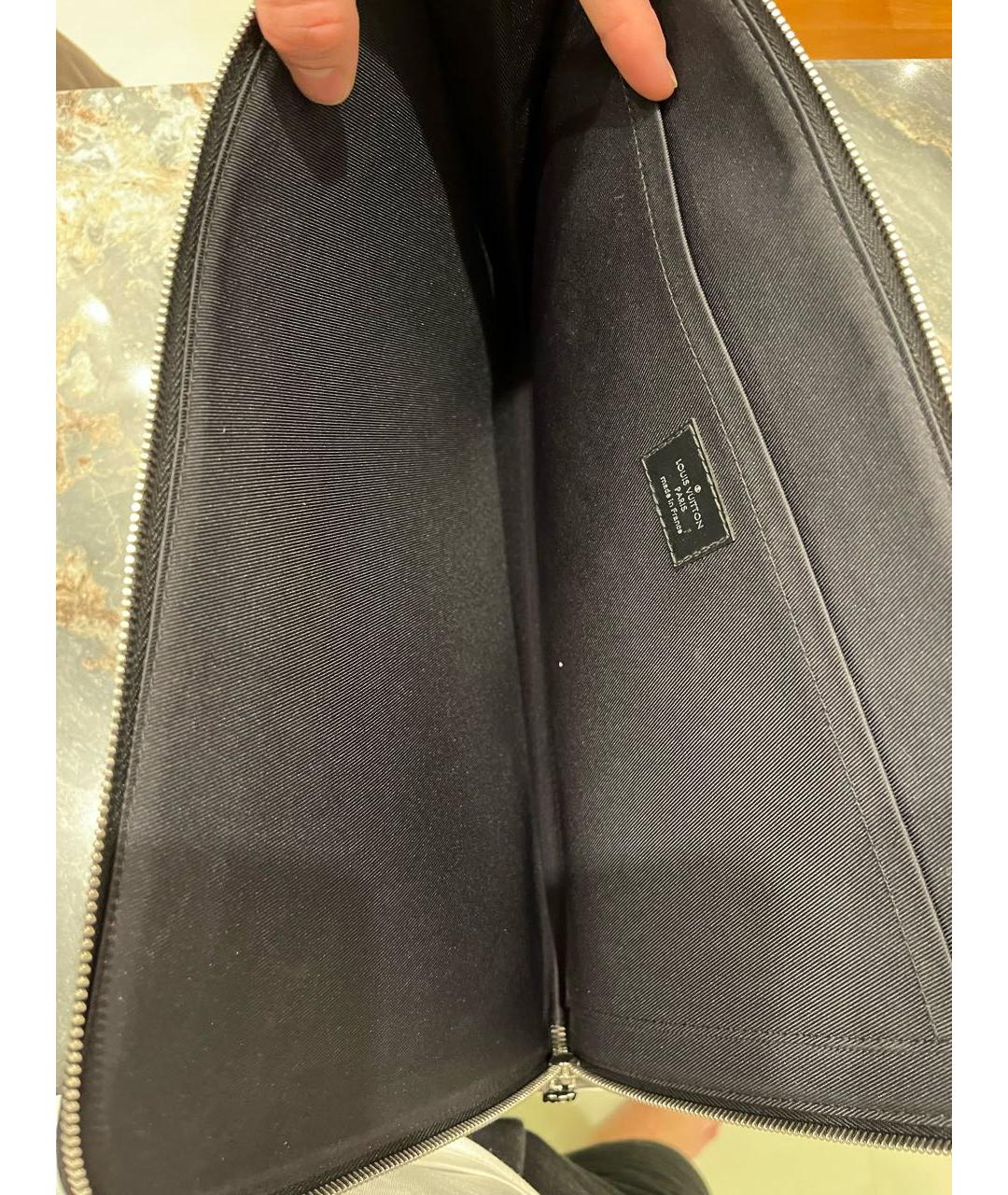 LOUIS VUITTON Серая кожаная папка для документов, фото 4