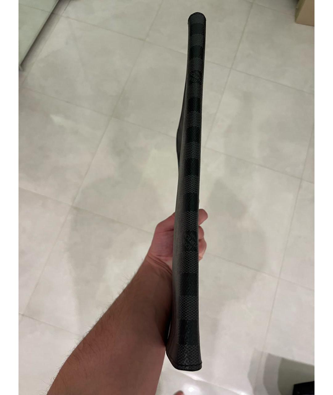 LOUIS VUITTON Серая кожаная папка для документов, фото 3